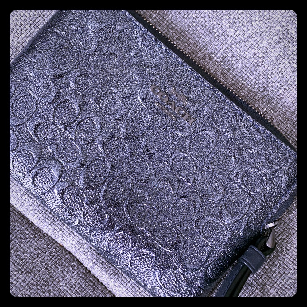 Charcoal/Black Coach Wristlet